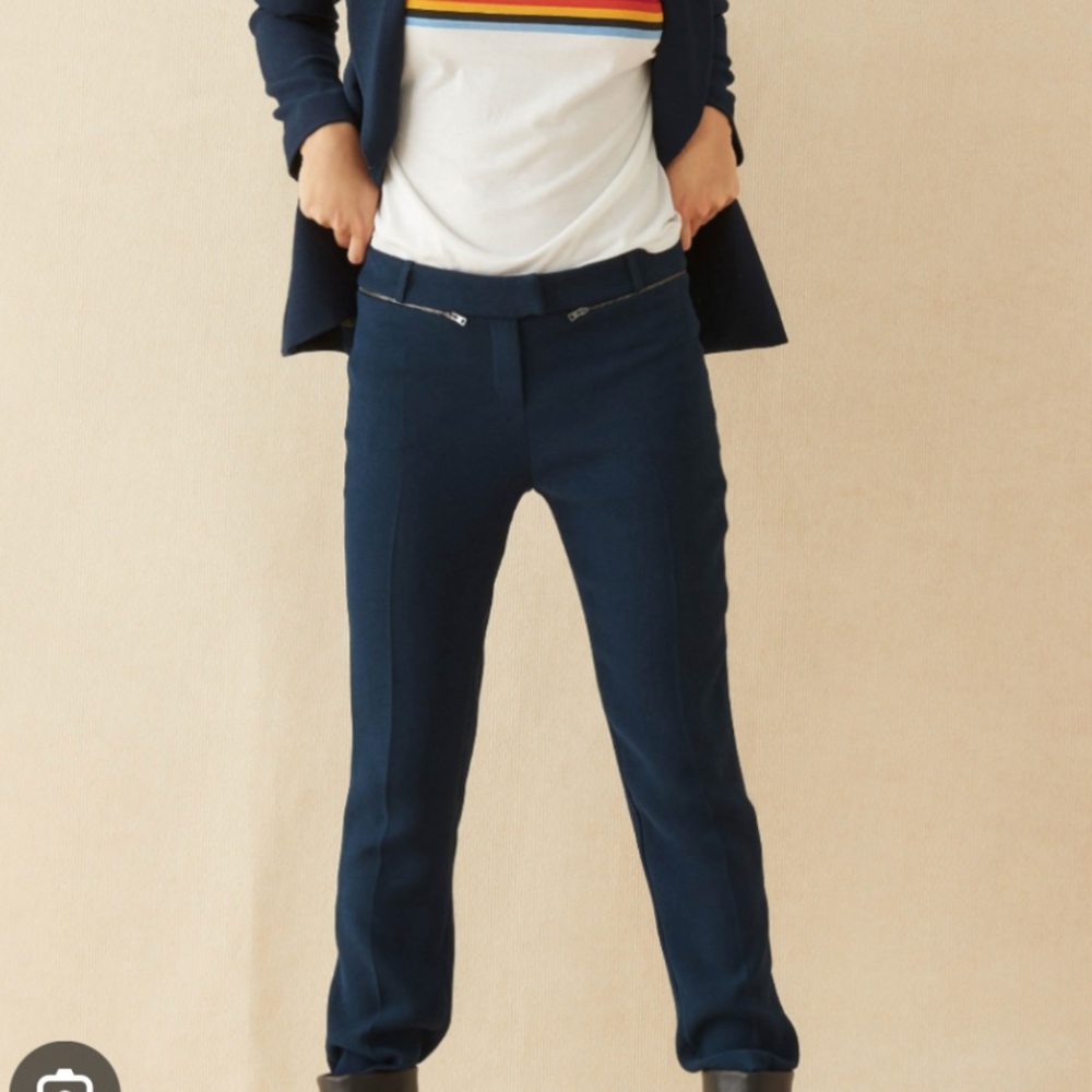 Ba&sh Pineapple navy trousers